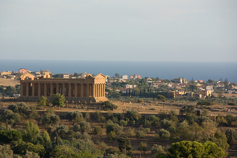 Vue panoramique de la ville d'Agrigento
